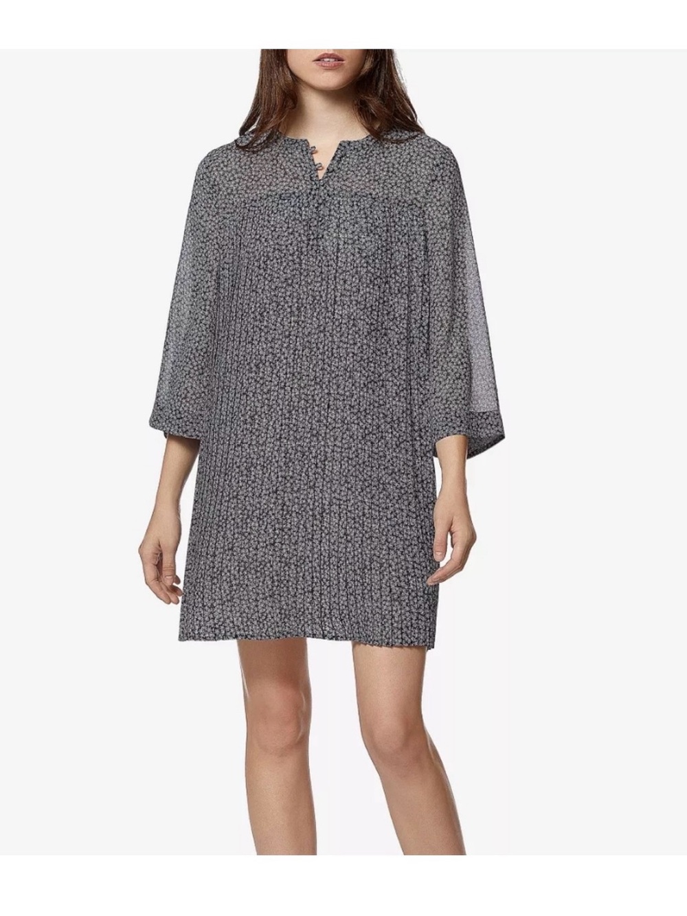 Avec Les Filles ditzy  floral semi sheer Peasant cottage core lined dress small